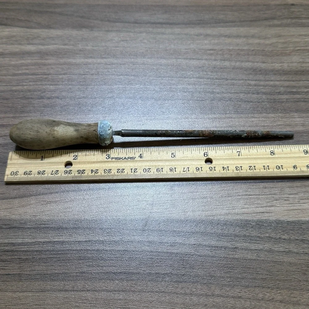Vintage Python Knife Hone Sharpener Sharpening Primitive‎ Wood Handle Rare 8.75